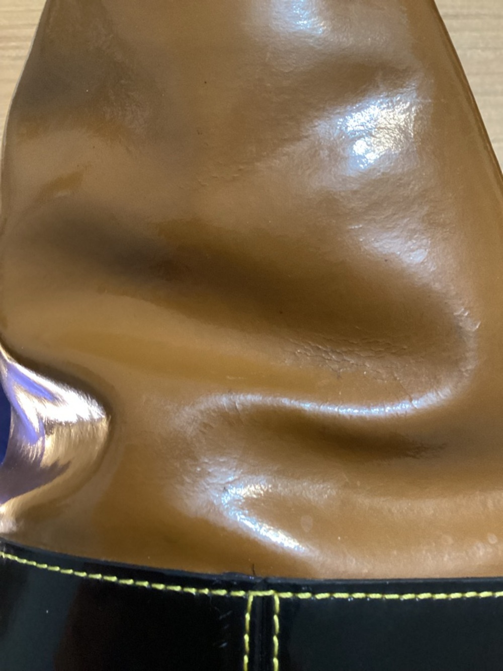 Dooney & Bourke Brown and Black Patent Tote with Heart Charm - Picture 4 of 8
